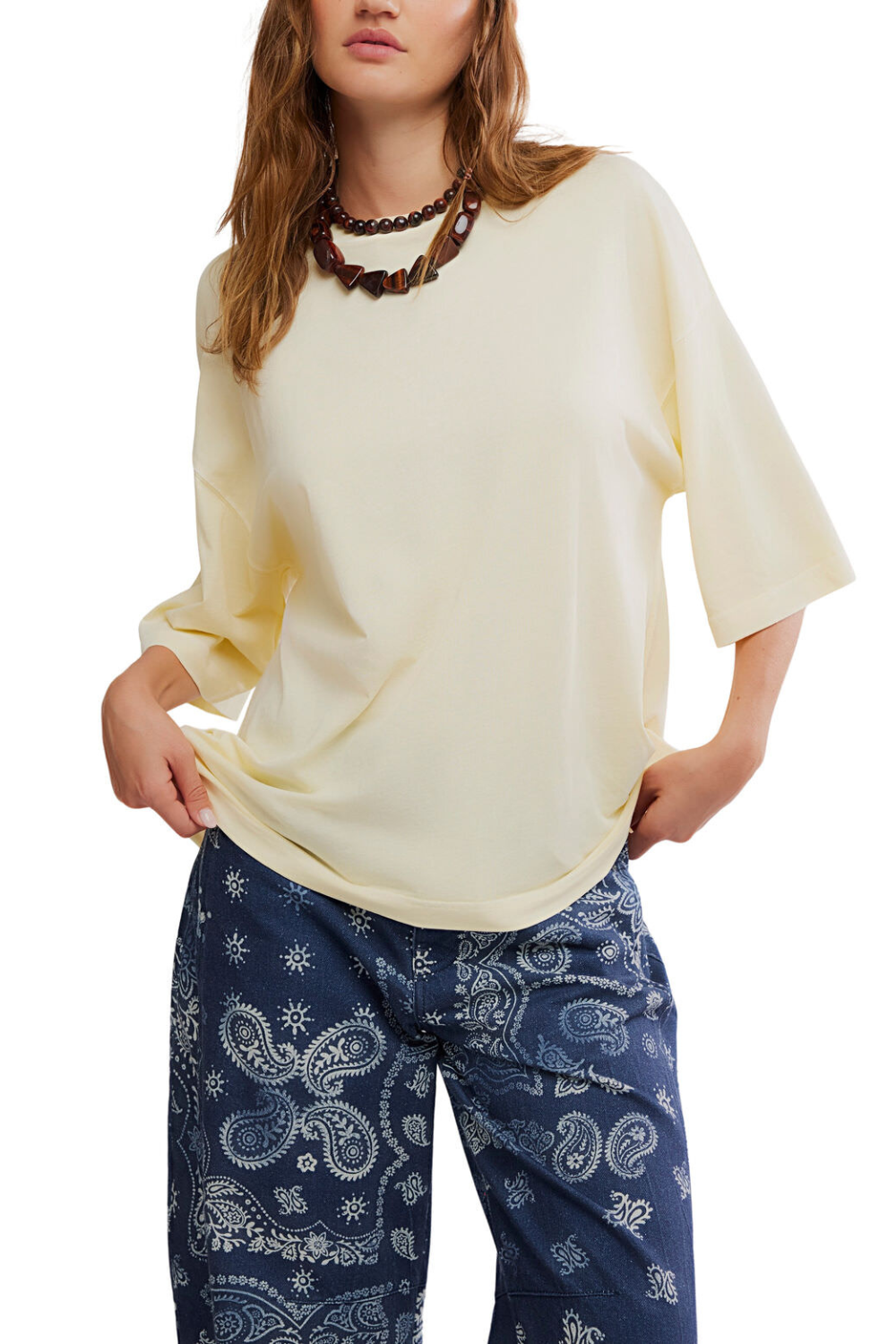 Free People Perfect Oversized T-Shirt Perfect Flan