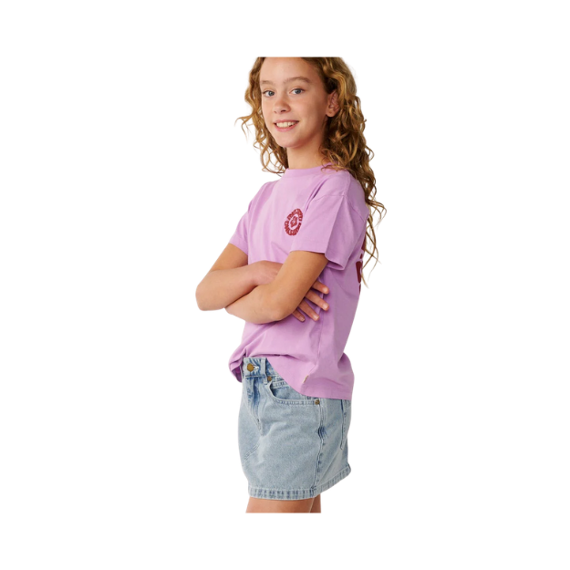 Rip Curl Surf Puff Girls Relaxed T-Shirt Bright Lilac