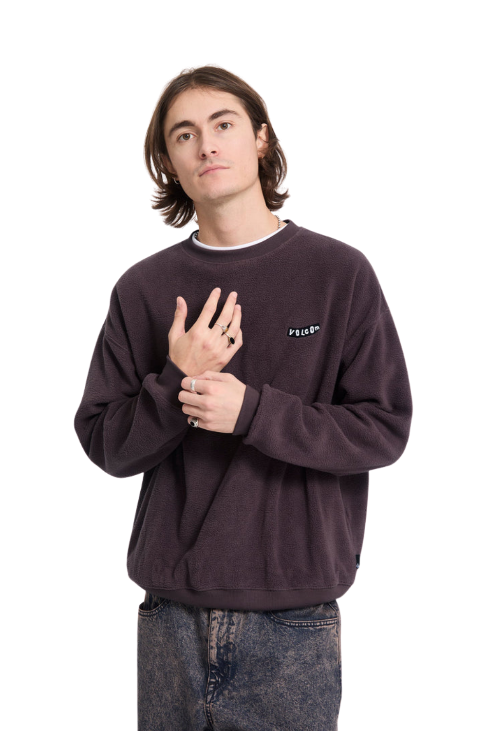 Volcom Too Kool Mens Sweatshirt Raisin