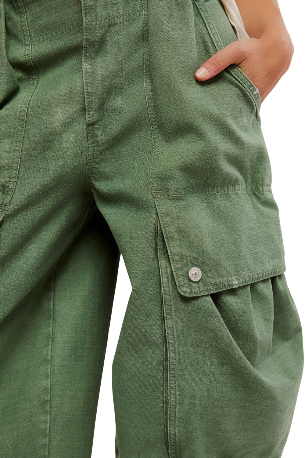 Free People Brentwood Slouch Pants Aged Green