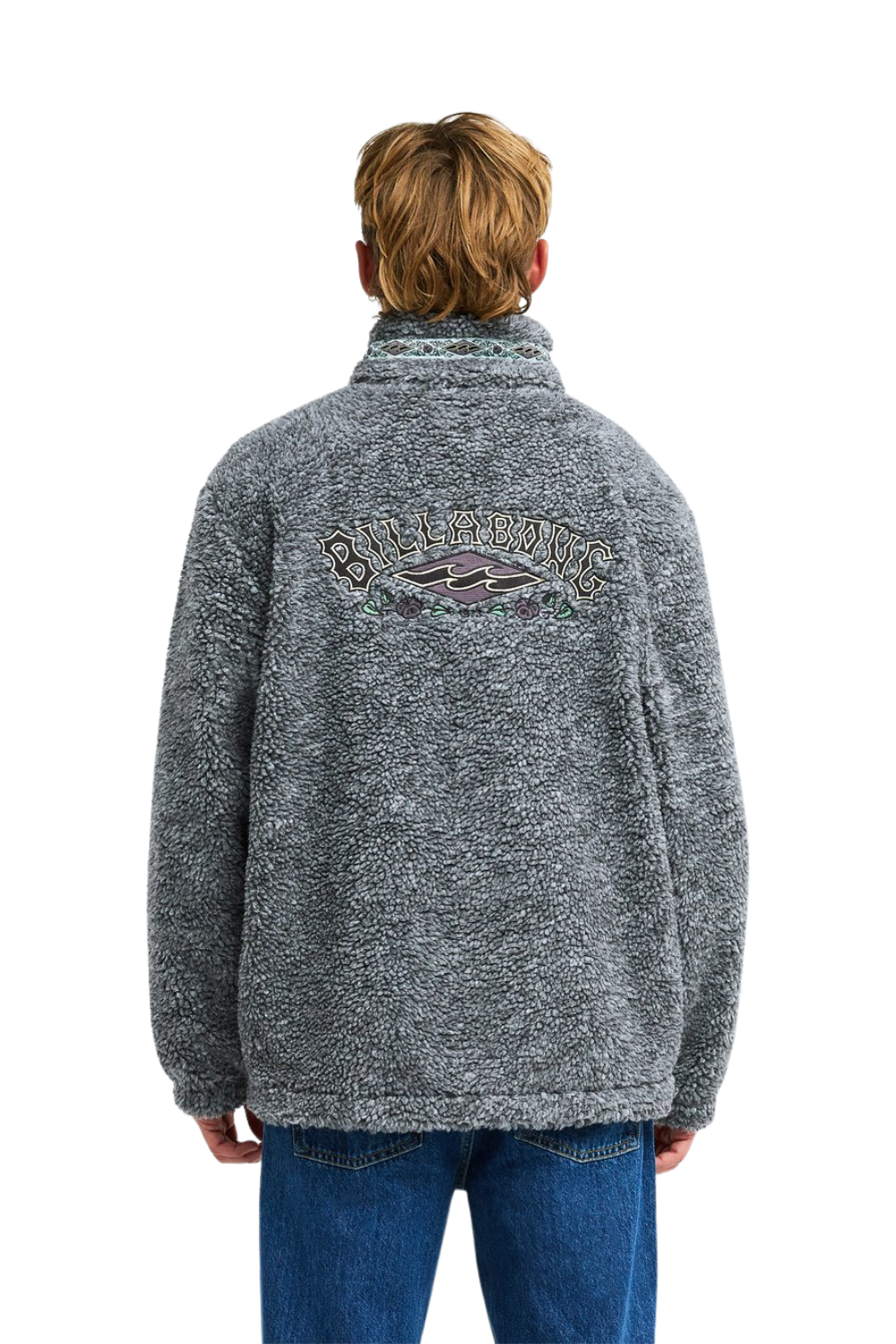 Billabong Since 73 Tombstone Mens Half Zip Sherpa Fleece Raven