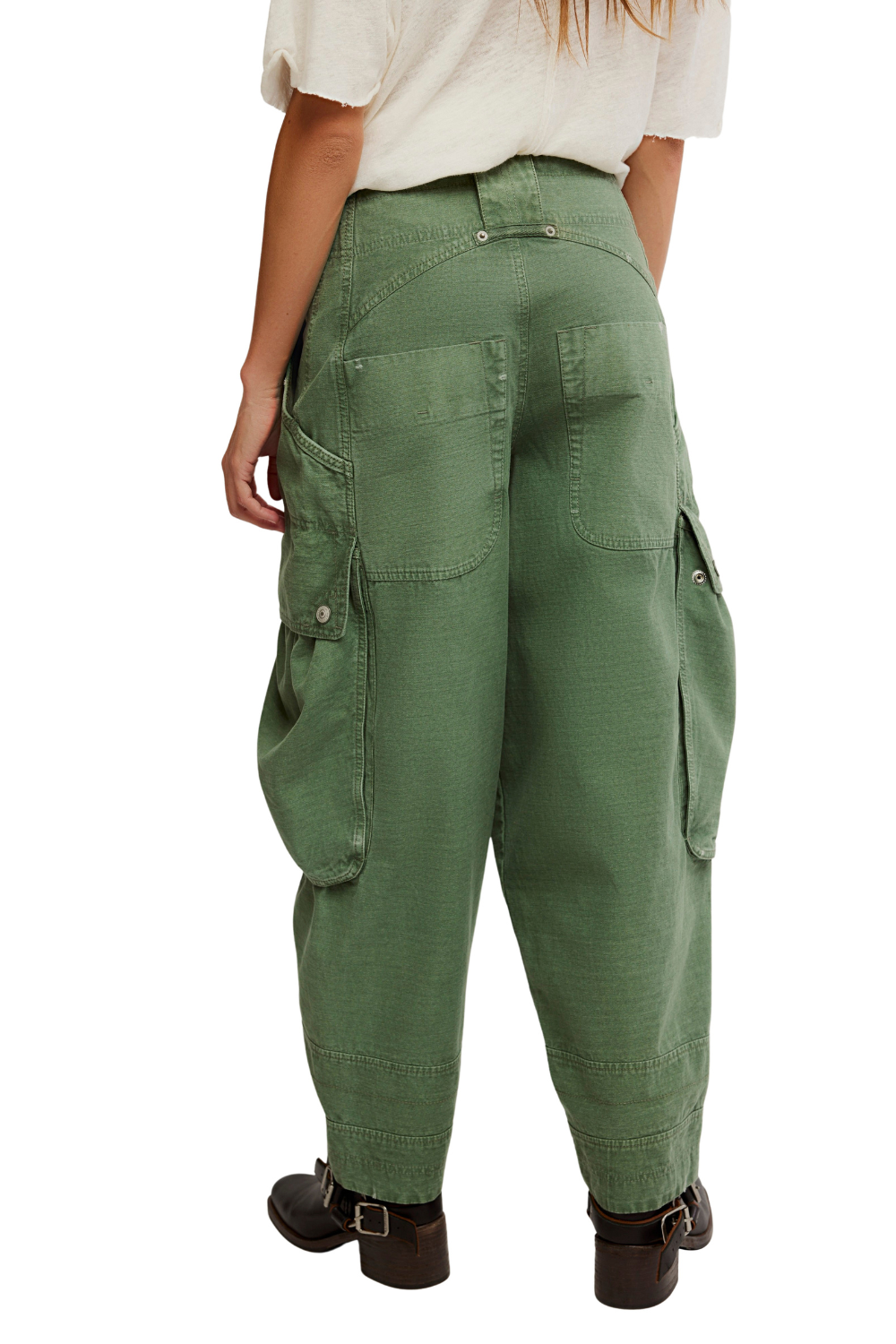 Free People Brentwood Slouch Pants Aged Green