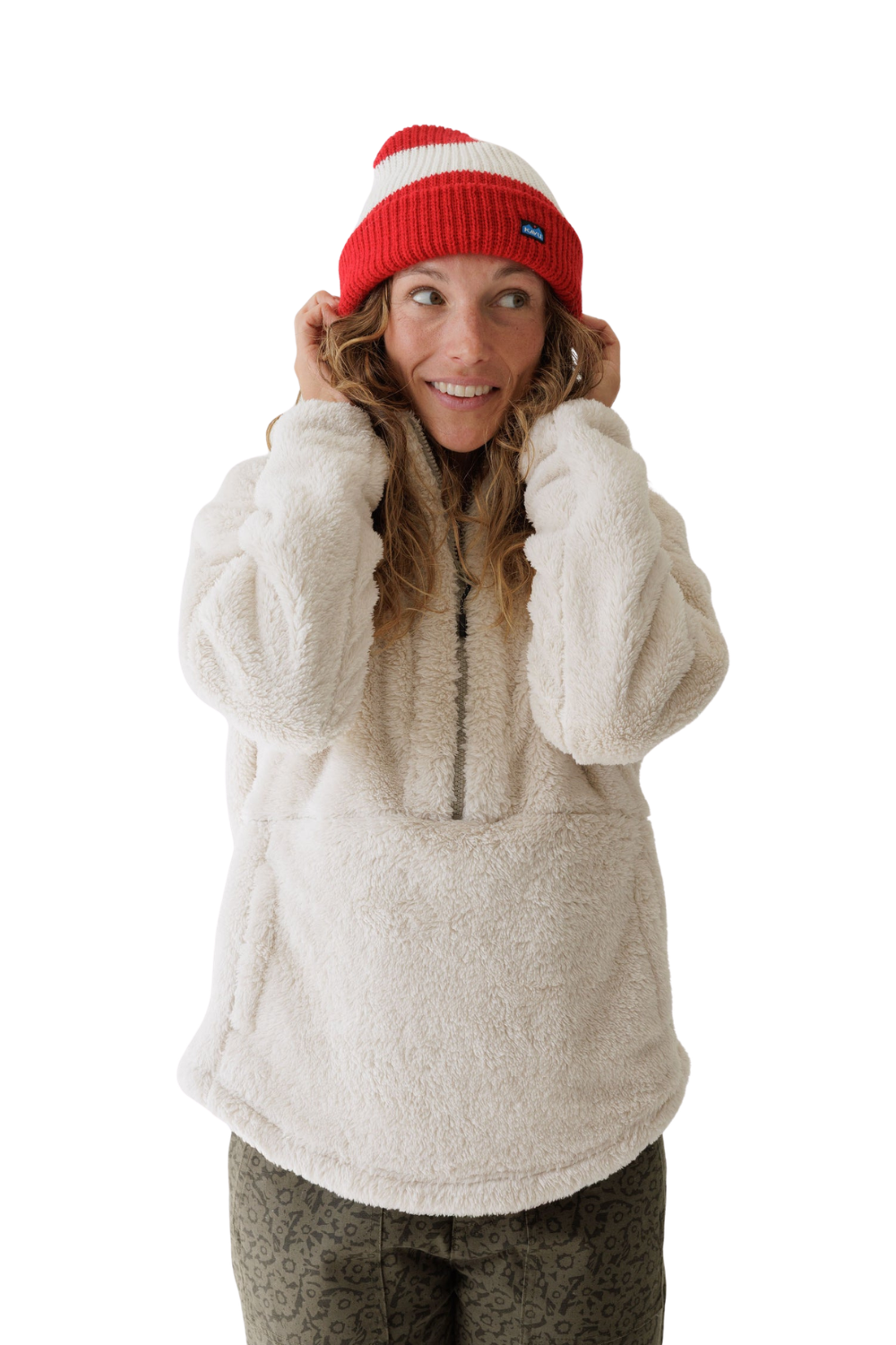 Kavu Timber Lane Womens Half Zip Fleece Moonbeam