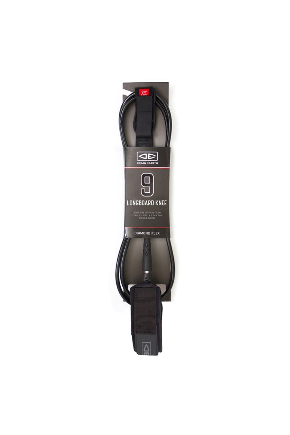 Ocean & Earth Diamond Flex Longboard Knee Leash Black