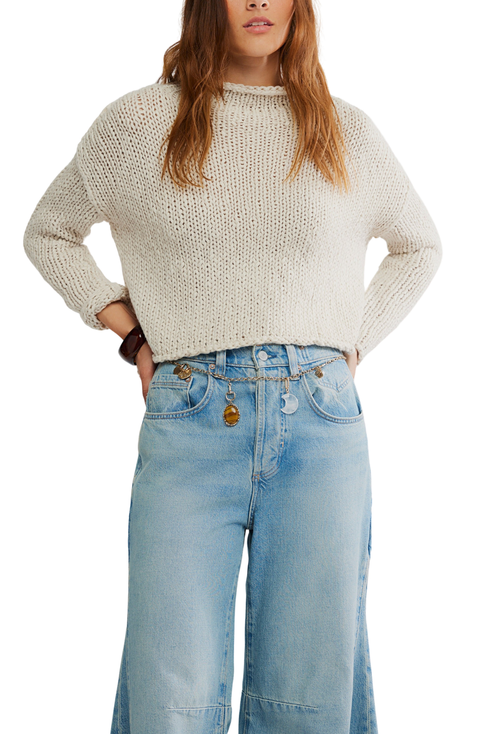 Free People Opal Rollneck Sweater Tea