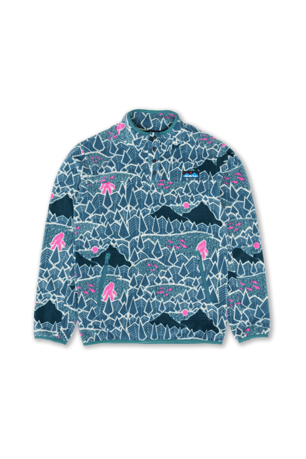Kavu Cavanaugh Womens Snap Pullover Polar Fleece Sassy Sasquatch