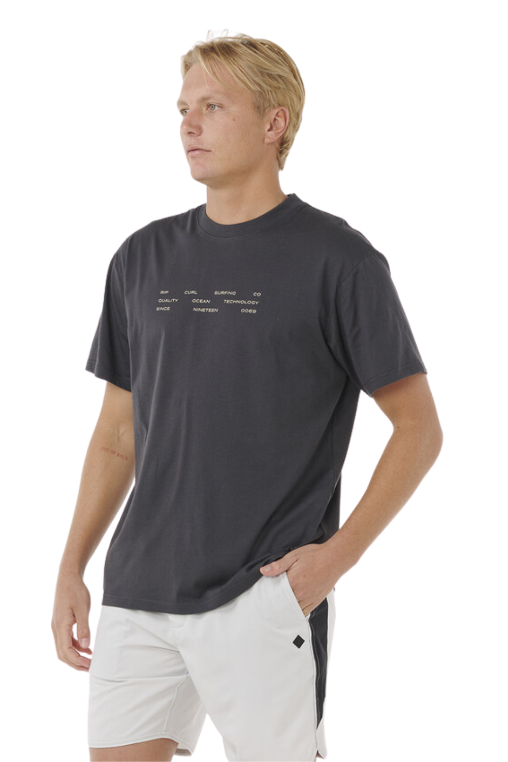 Rip Curl Vaporcool 3 Stacks T-Shirt Washed Black