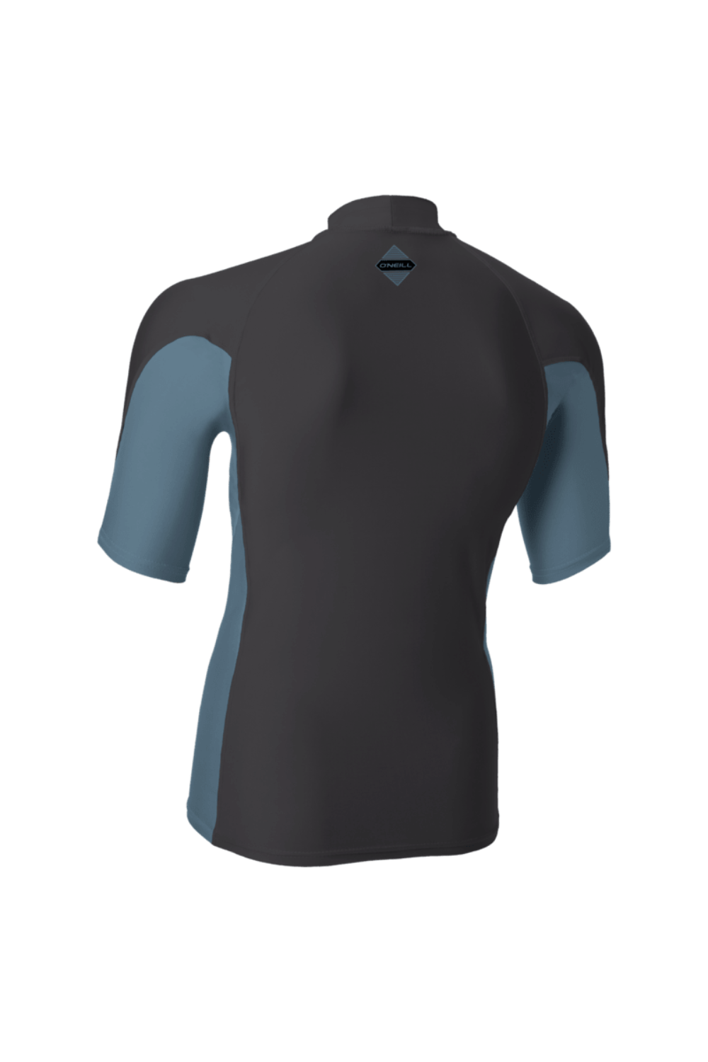 O'Neill Hyperfreak Skins Mens Rash Guard Short Sleeve Turtleneck Tempered Steel/Blue Fusion