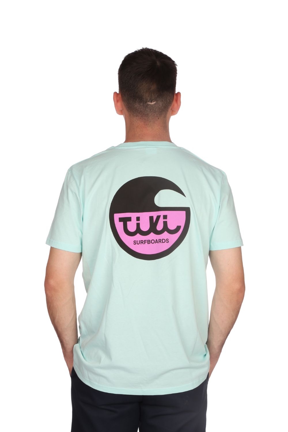 Tiki Surfboard Logo T-Shirt Carribean Blue