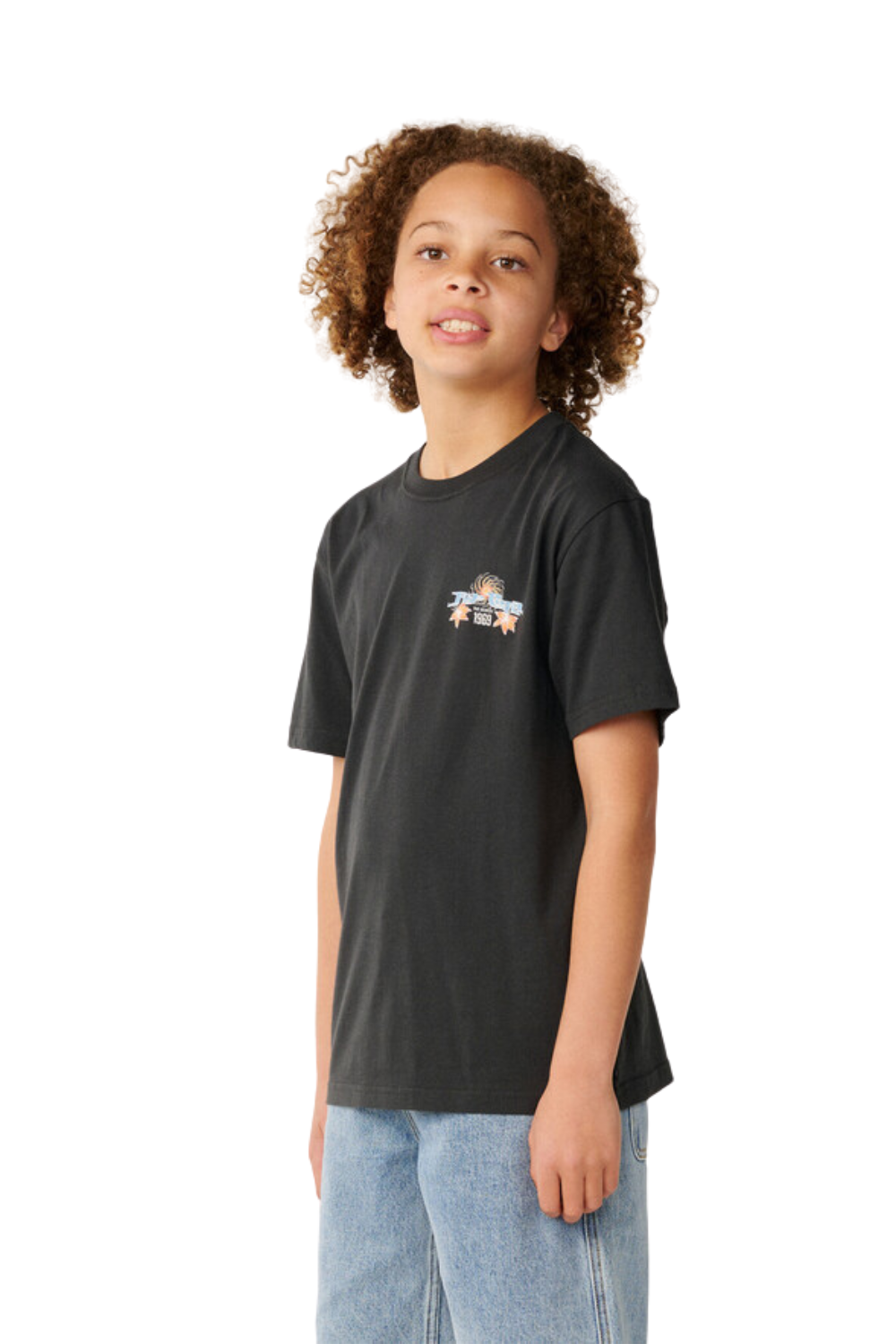 Rip Curl Hazed & Tubed Boys T-Shirt Washed Black