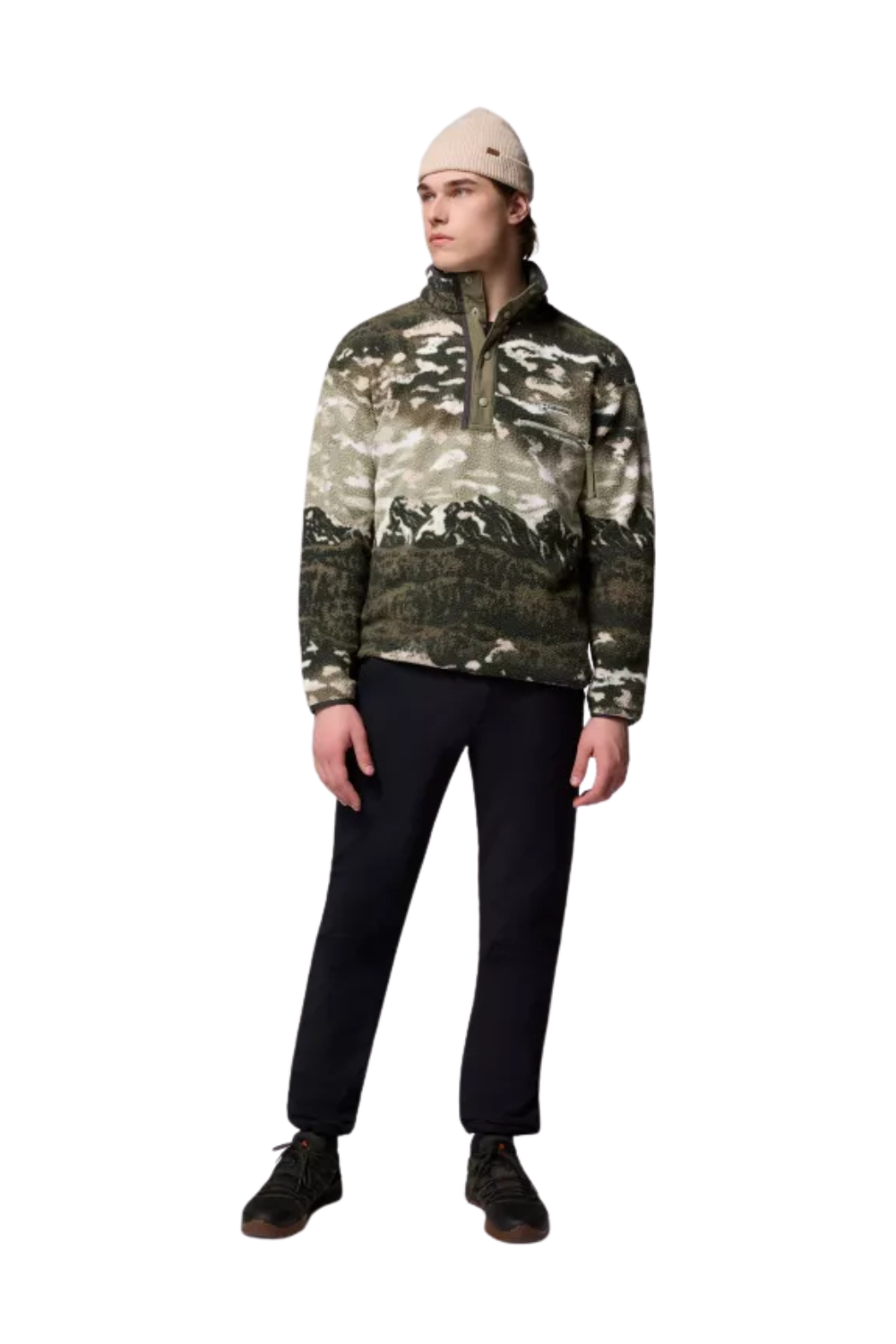 Columbia Helvetia II Mens Printed Half Snap Fleece Safari Sisters