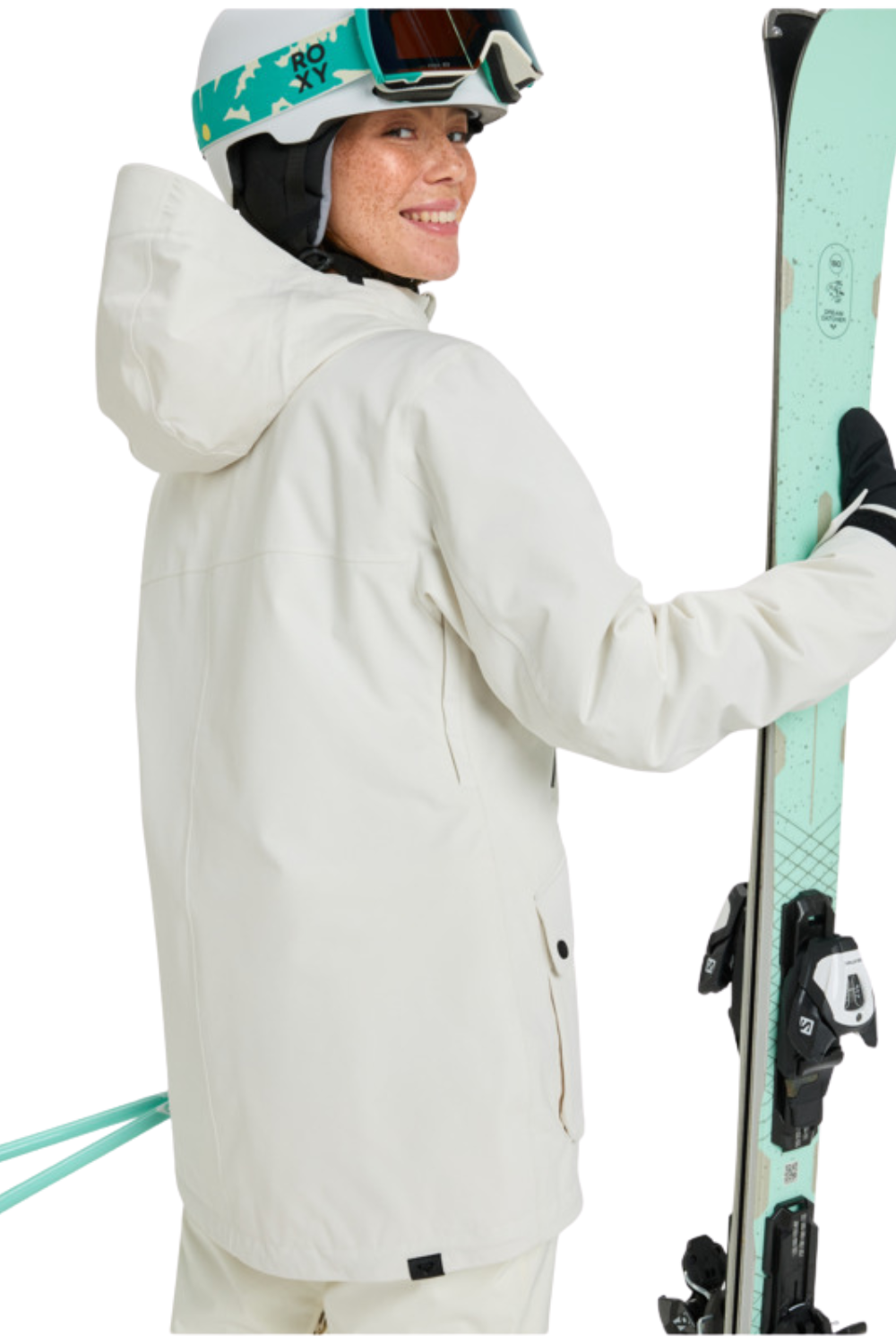 Roxy Womens Stated Technical Snow Jacket Whisper White