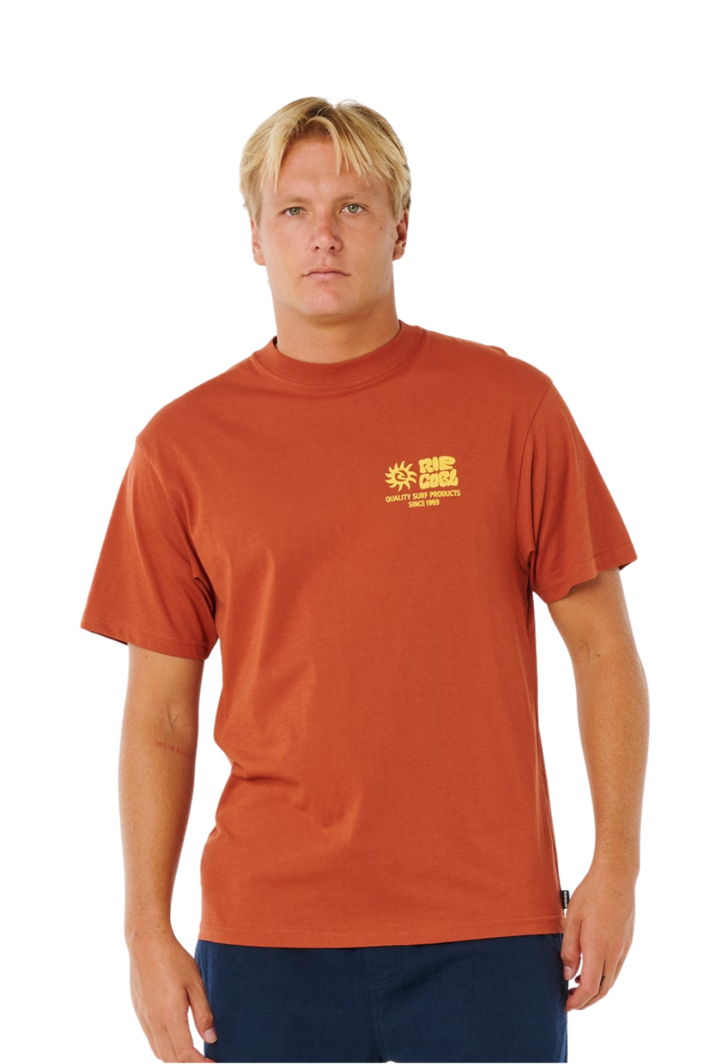 Rip Curl Pacific Rinse Glass Off Mens T-Shirt Baked Clay