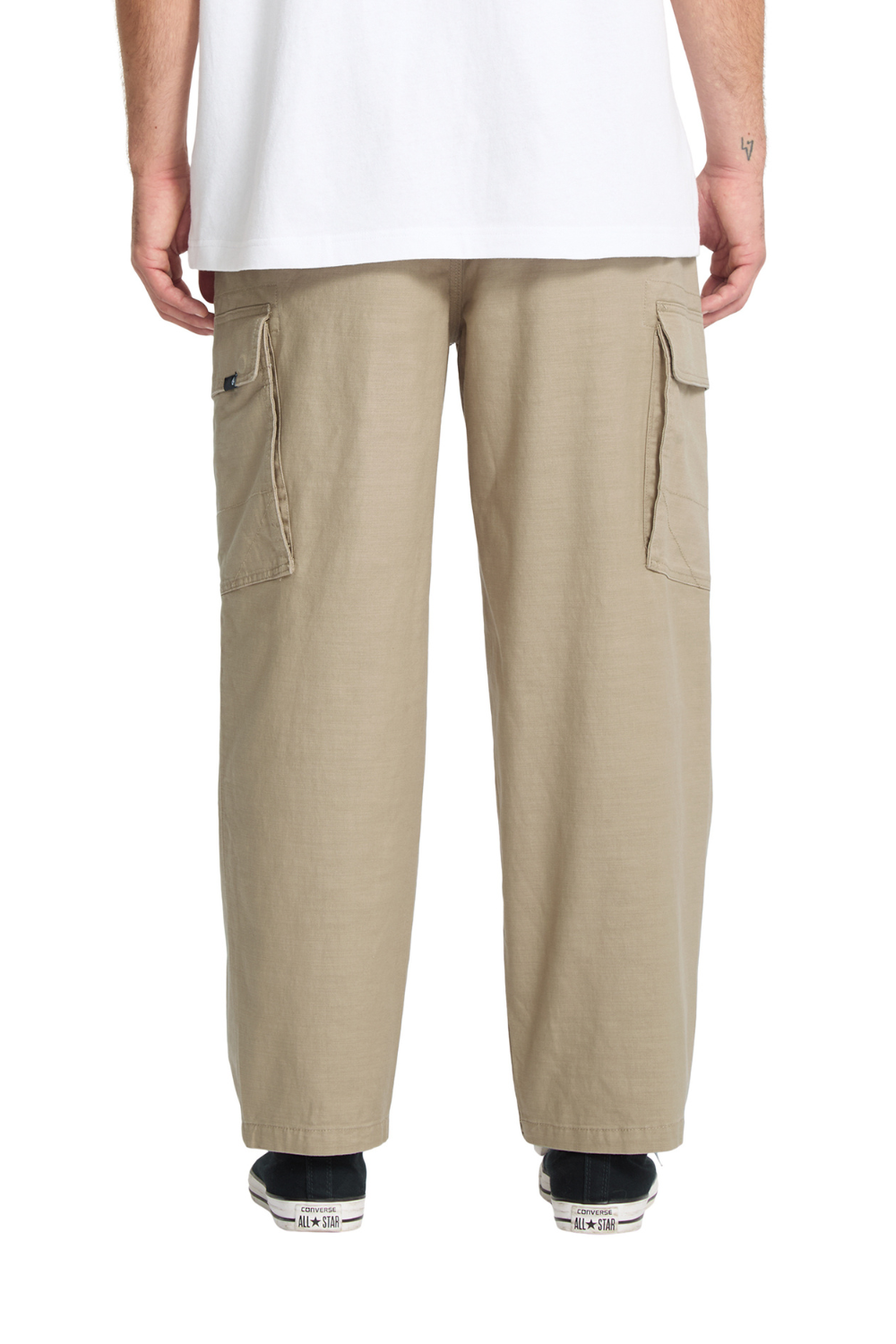 Volcom Billow Tapered Elasticated Waist Cargo Trousers Khaki