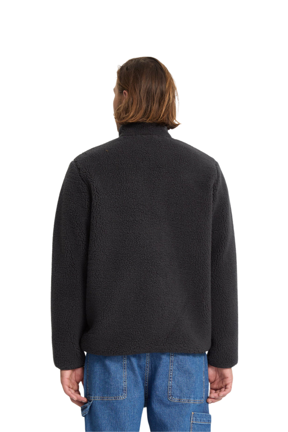 Volcom Mens Storm Stone Full Zip Fleece Jacket Asphalt Black