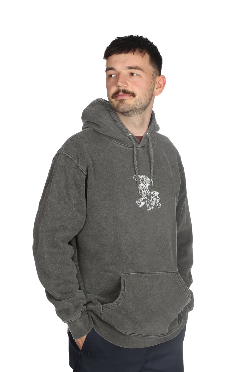 Tiki Seahawk Hoodie Grey Wash