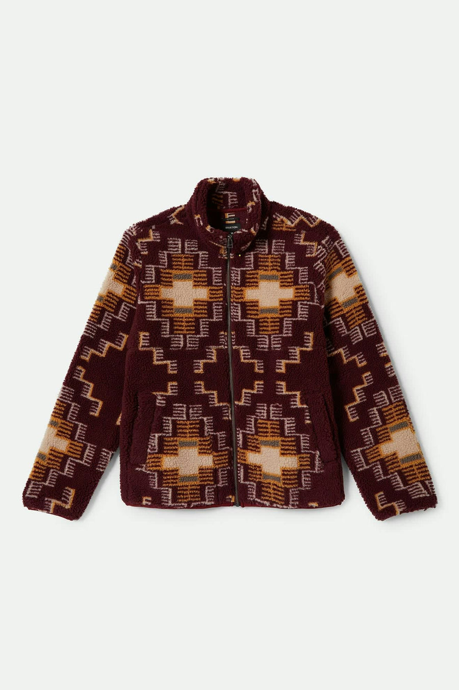 Brixton Arctic Fleece Mock Neck Jacket Light Cabernet