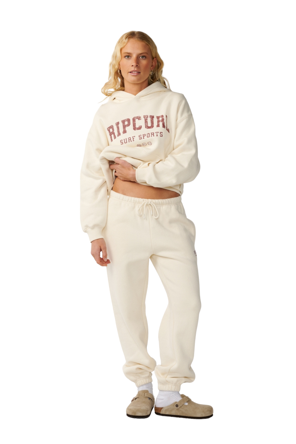Rip Curl Varsity Womens Sports Hoodie Bone