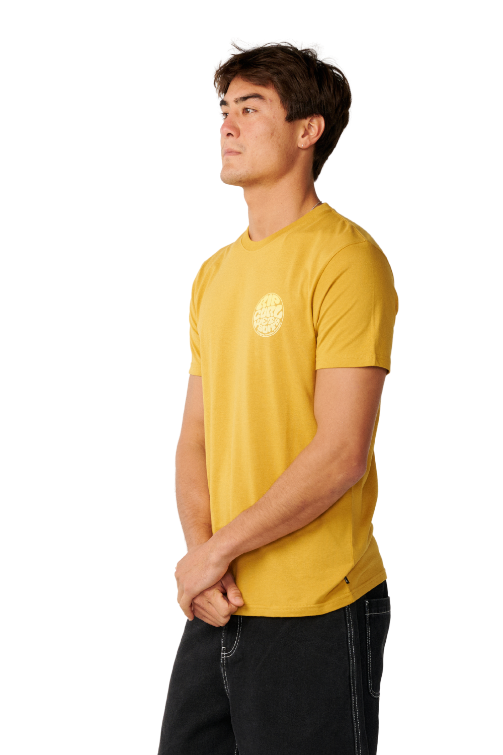 Rip Curl Wettie Passage Icon Mens T-Shirt Mustard Gold