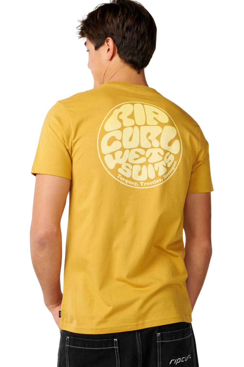 Rip Curl Wettie Passage Icon Mens T-Shirt Mustard Gold