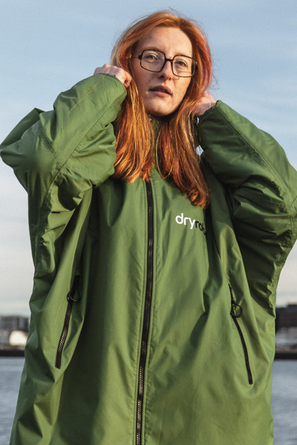 Dryrobe Advance Long Sleeve Changing Robe Forest Green/Black