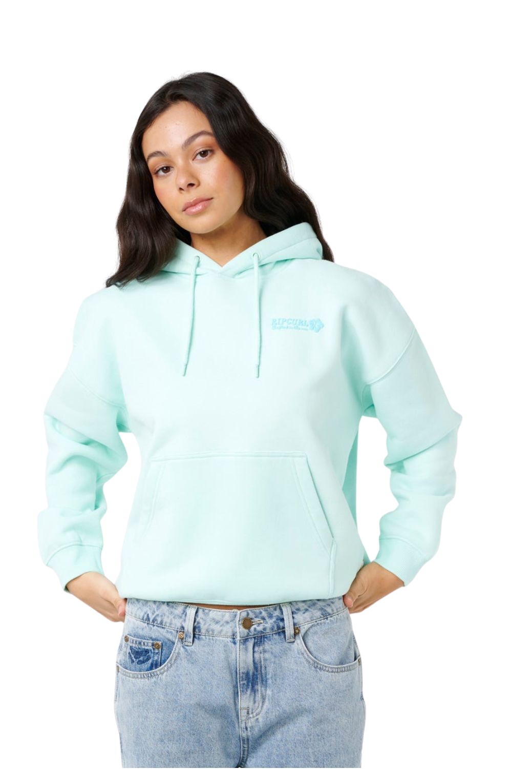 Rip Curl Surf Puff Heritage Womens Hoodie Light Blue