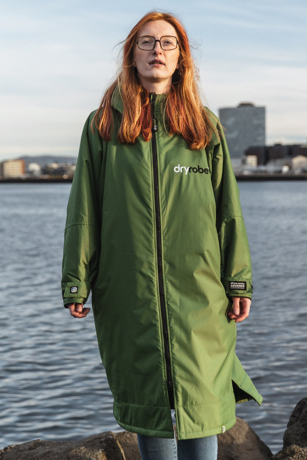 Dryrobe Advance Long Sleeve Changing Robe Forest Green/Black