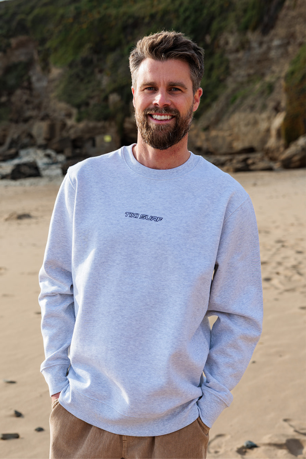 Tiki Last Wave Mens Sweatshirt Cool Heather Grey