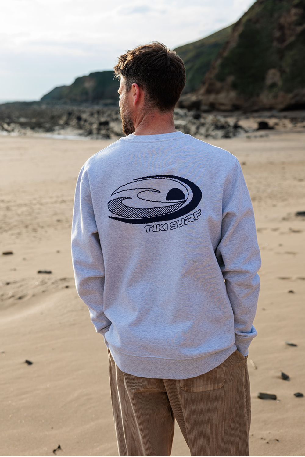 Tiki Last Wave Mens Sweatshirt Cool Heather Grey