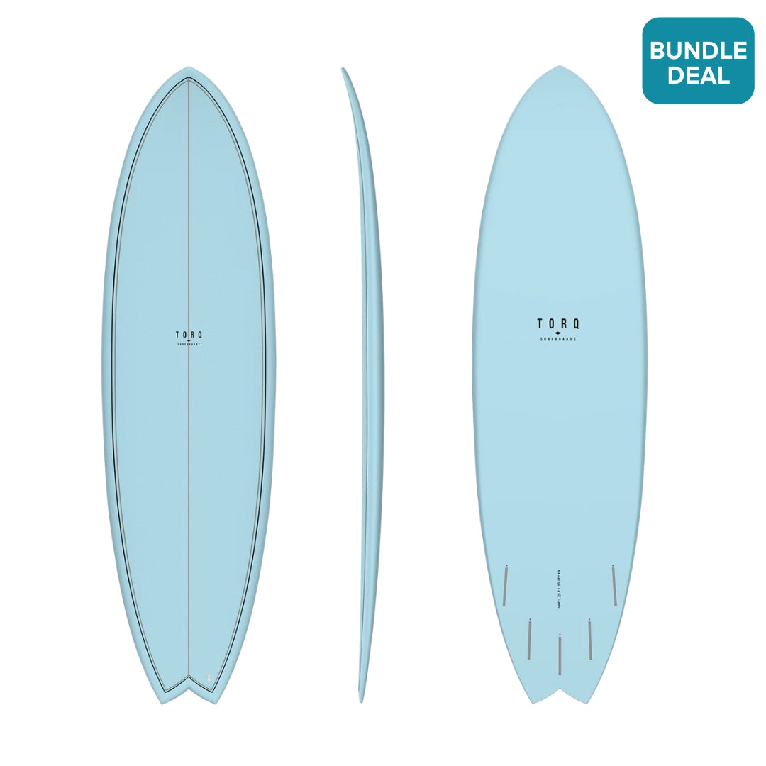 Torq TET ModFish Blue Fibre Pattern Surfboard
