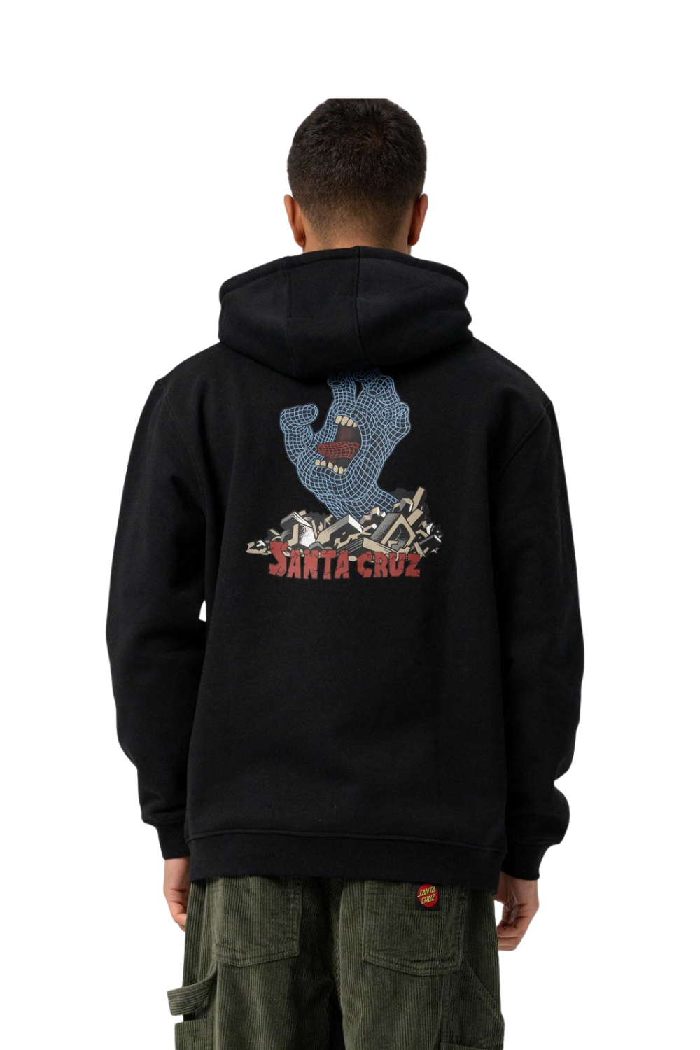 Santa Cruz Mens Kendall Grid Hand Centre Hoodie Black