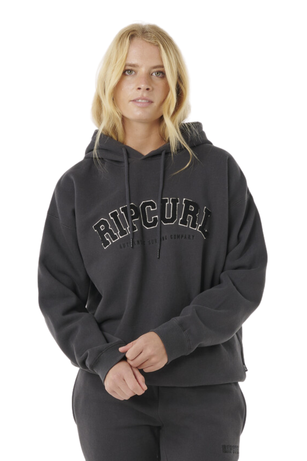 Rip Curl Varsity Hoodie Washed Black