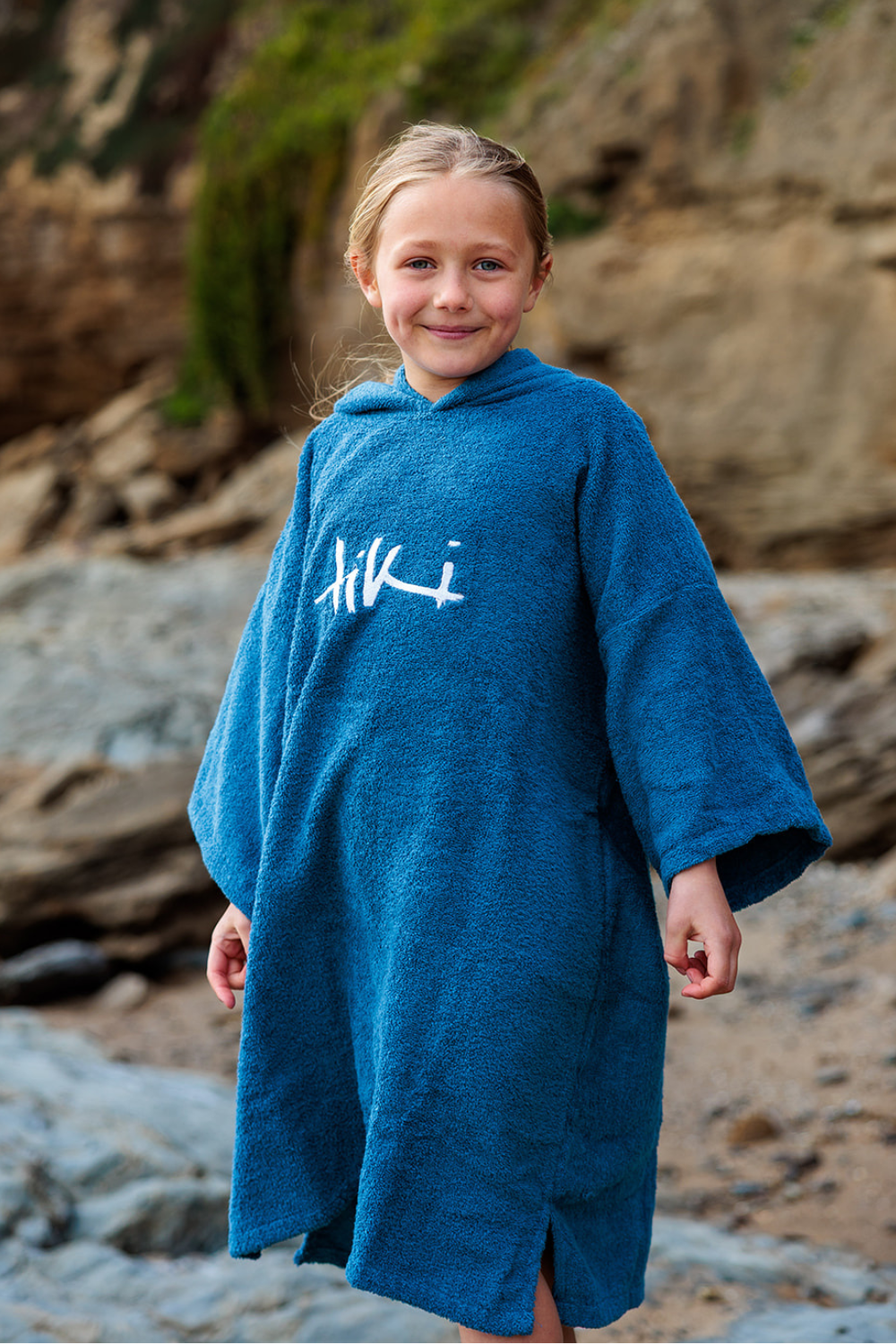 Tiki Junior Hooded Change Robe Navy