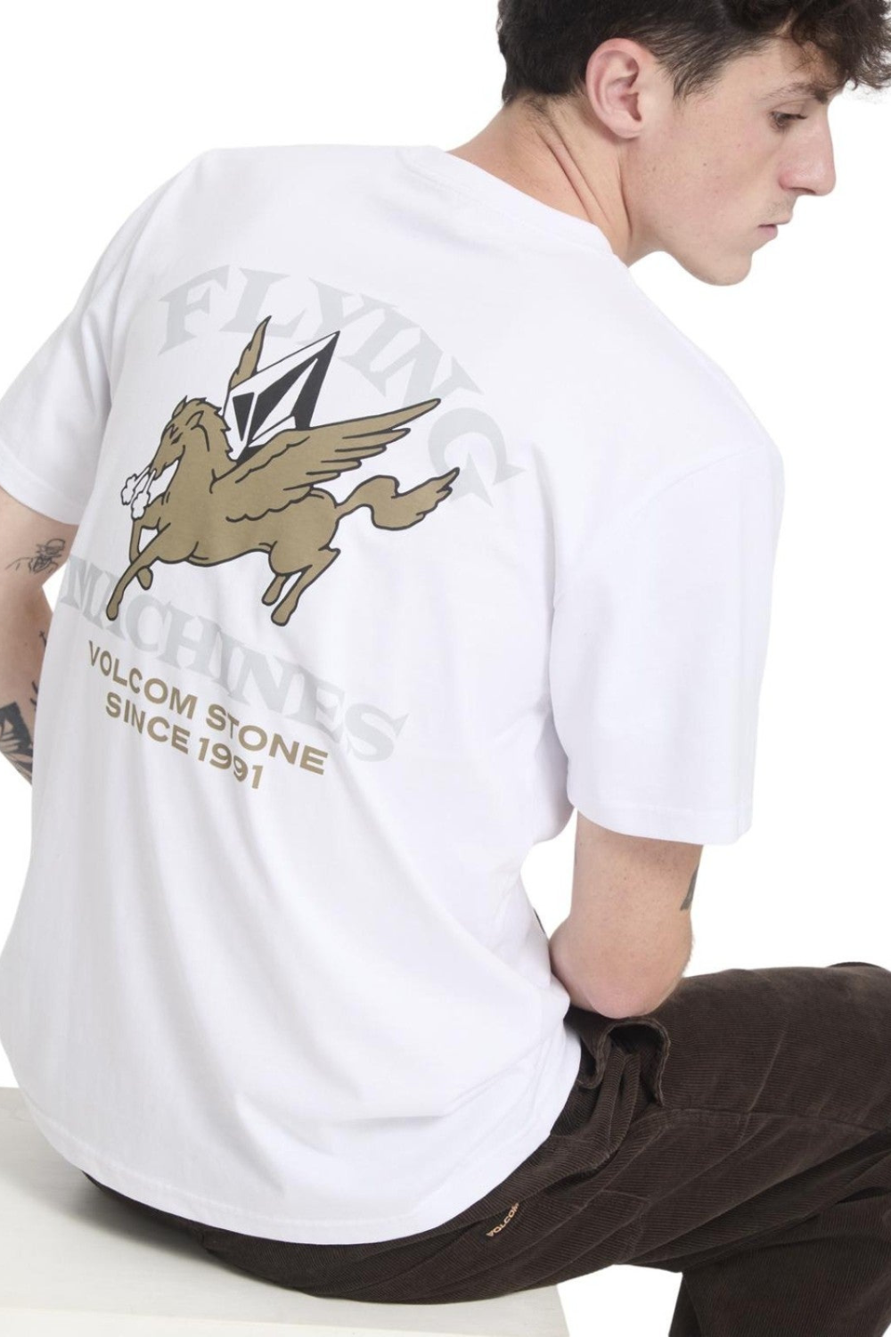 Volcom Flying Machine Mens T-Shirt White