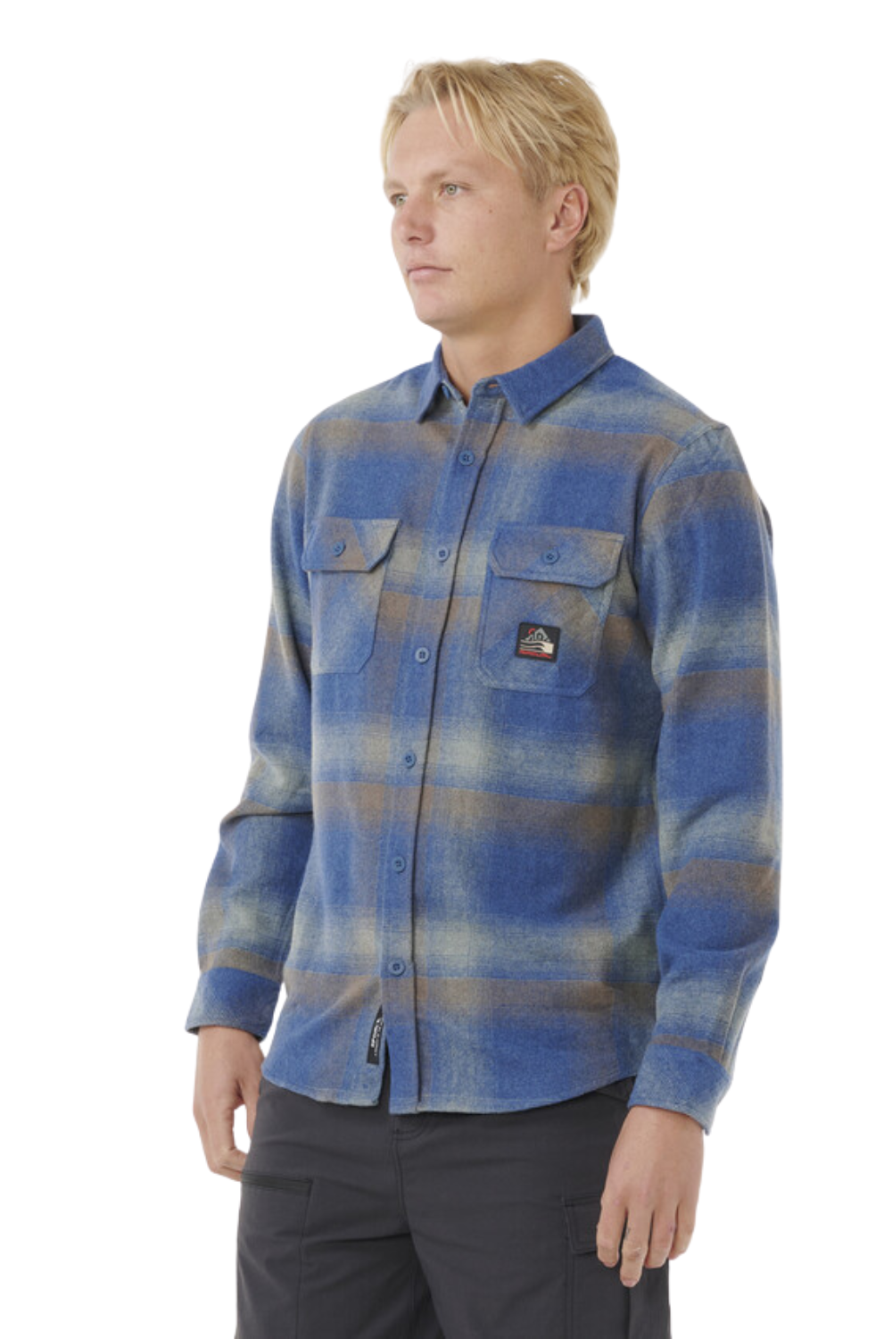 Rip Curl Search Wool Flannel Shirt Light Navy