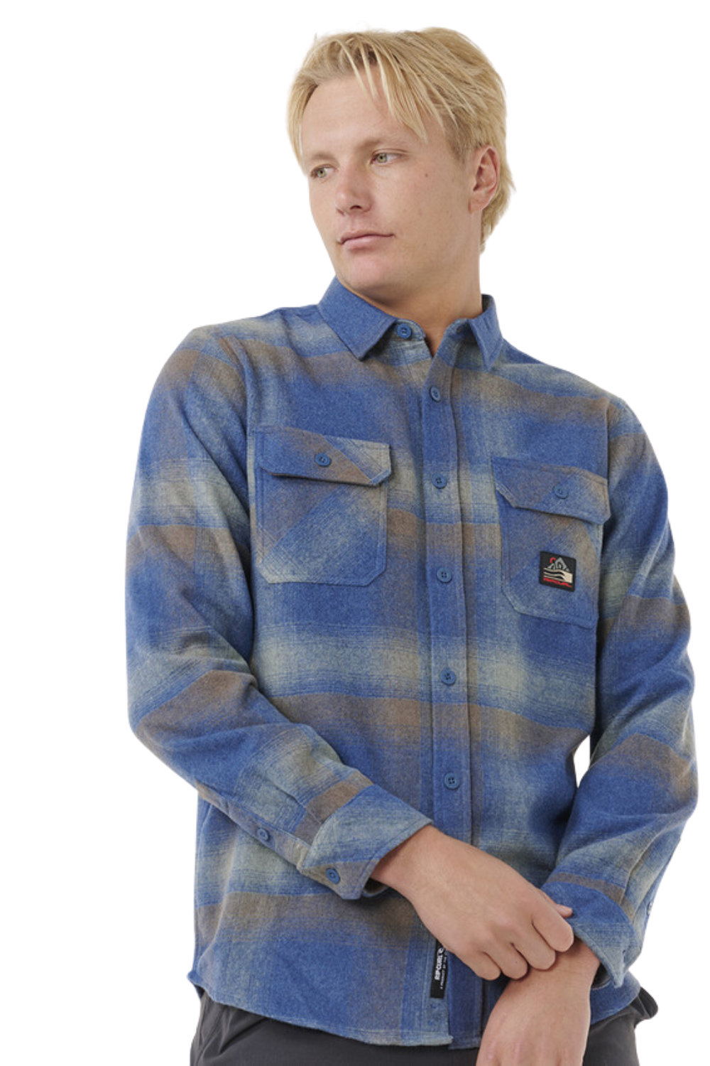 Rip Curl Search Wool Flannel Shirt Light Navy