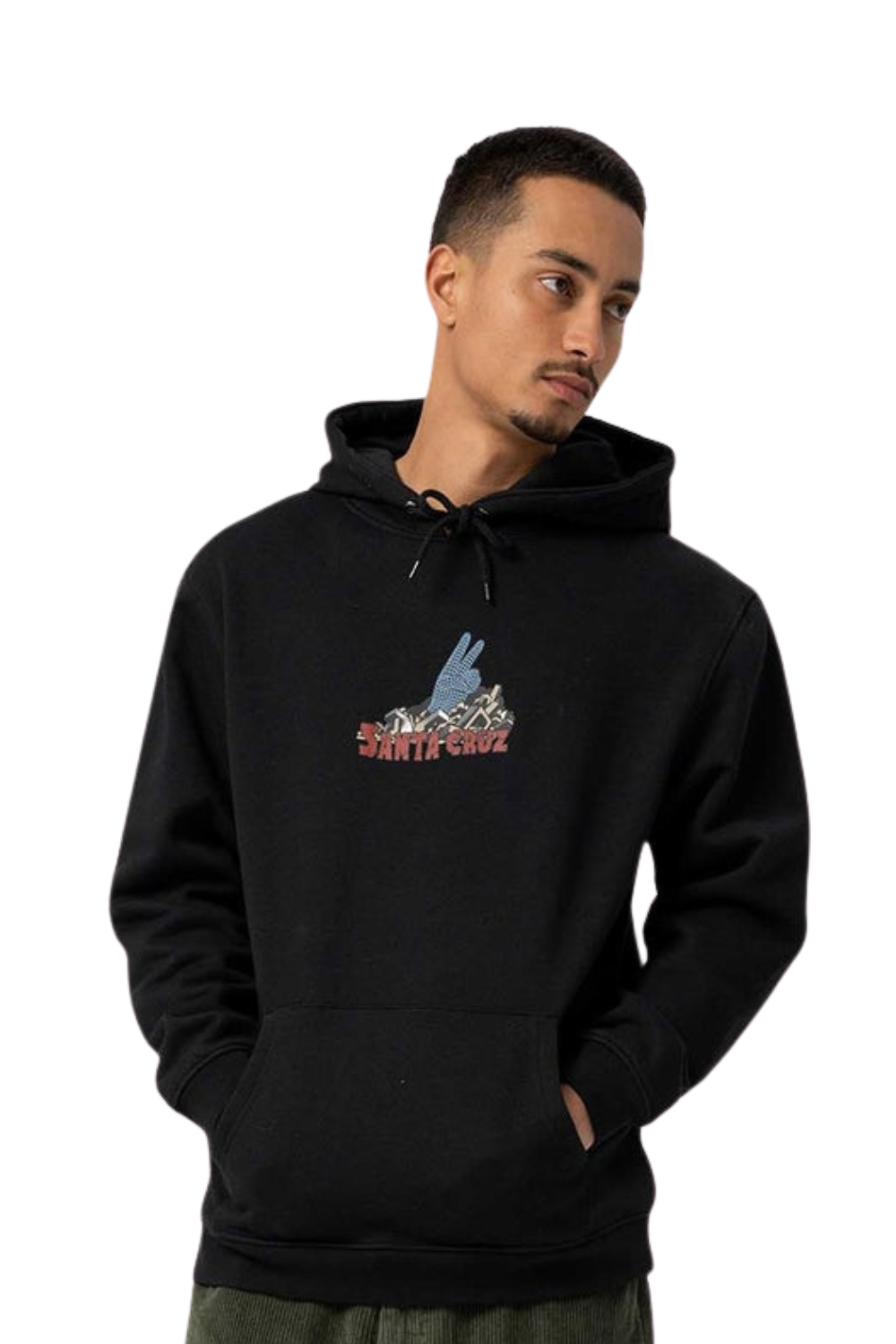 Santa Cruz Mens Kendall Grid Hand Centre Hoodie Black