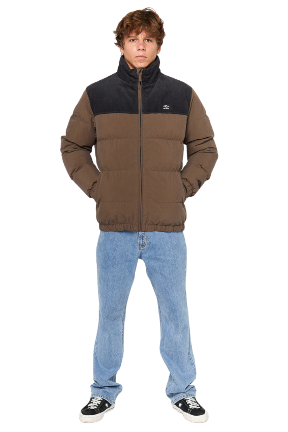 Rip Curl Fade Out Cord Puffer Jacket Chocolate