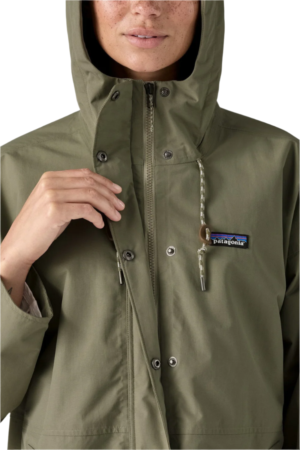 Patagonia Womens Outdoor Everyday Rain Jacket River Rock Green