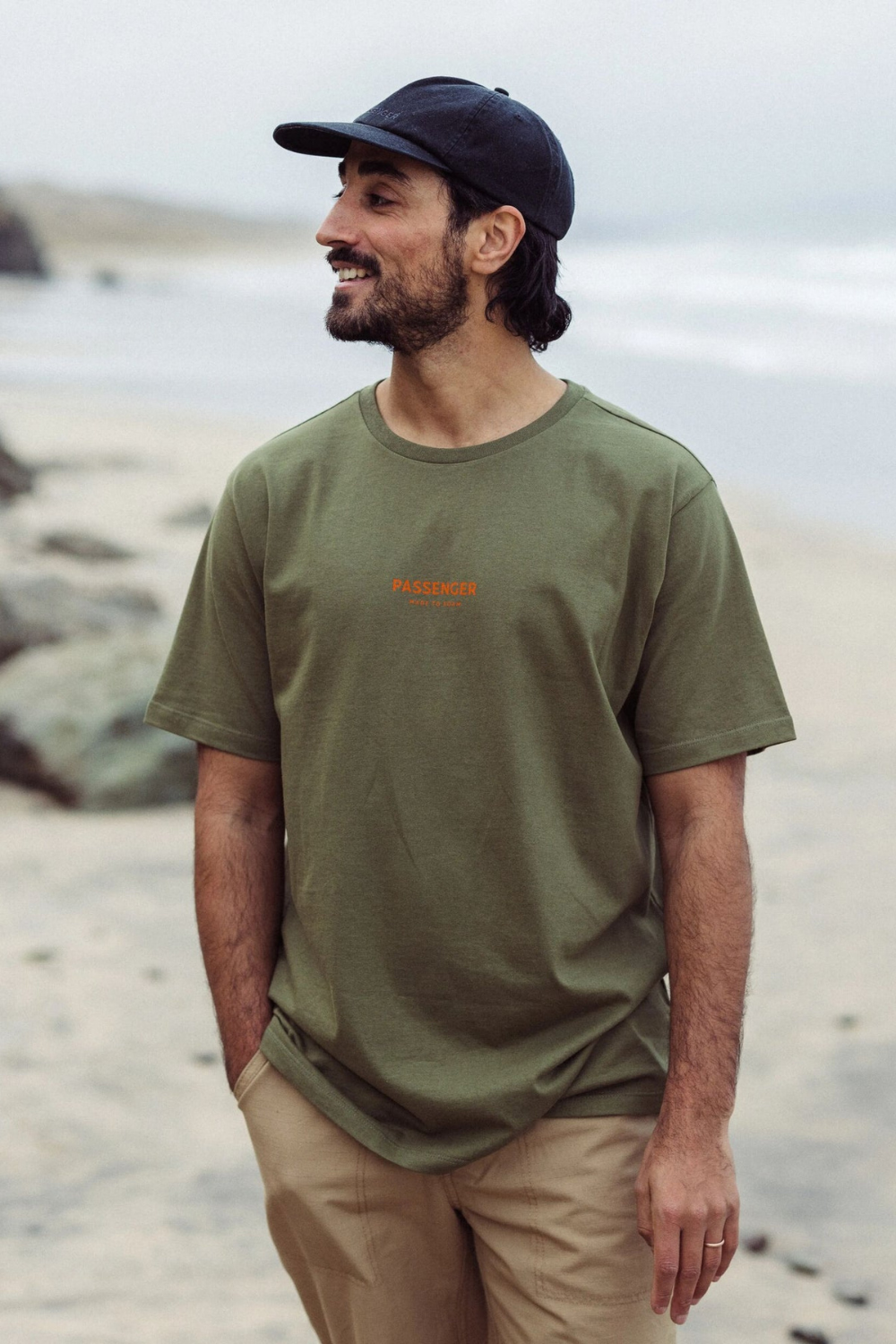 Passenger Passenger Recycled Mens Cotton T-Shirt Khaki