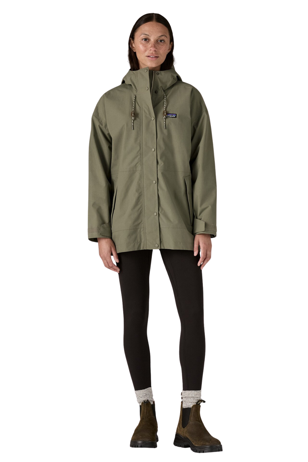 Patagonia Womens Outdoor Everyday Rain Jacket River Rock Green