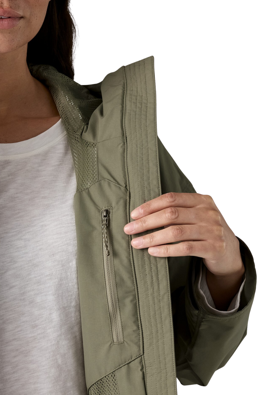 Patagonia Womens Outdoor Everyday Rain Jacket River Rock Green