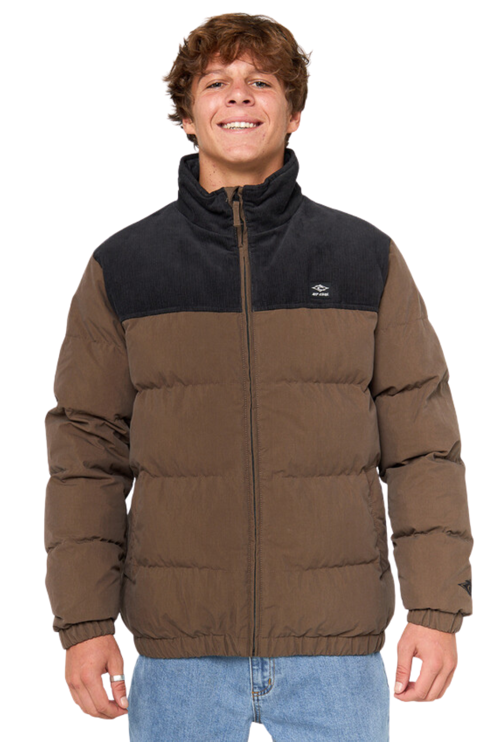 Rip Curl Fade Out Cord Puffer Jacket Chocolate