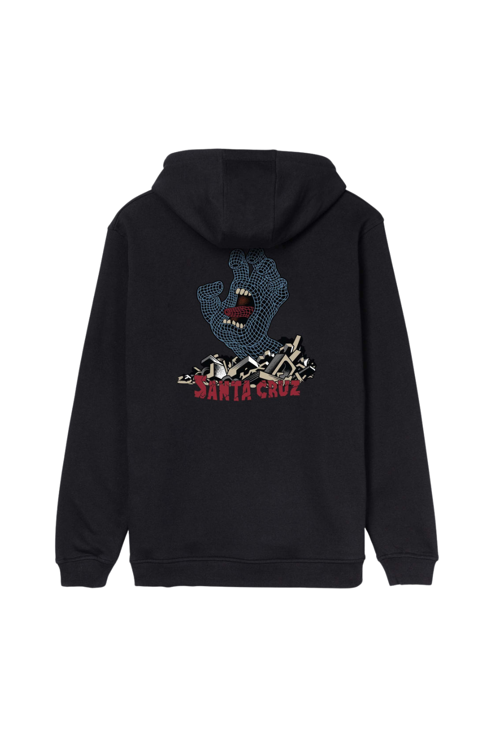 Santa Cruz Mens Kendall Grid Hand Centre Hoodie Black