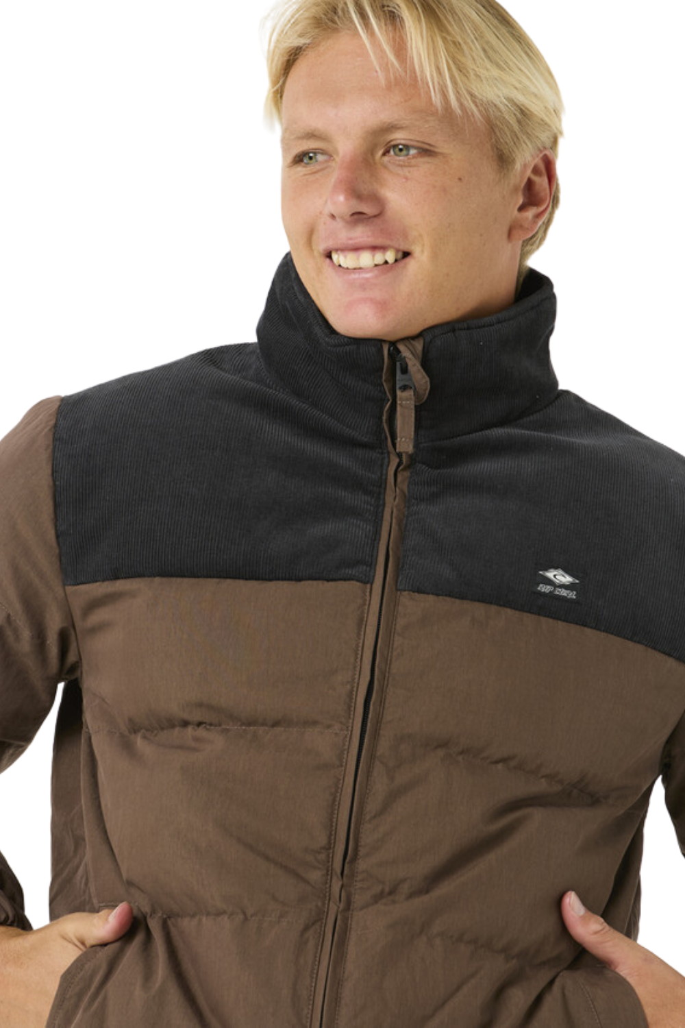 Rip Curl Fade Out Cord Puffer Jacket Chocolate
