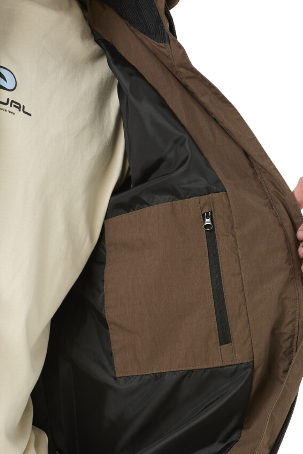 Rip Curl Fade Out Cord Puffer Jacket Chocolate