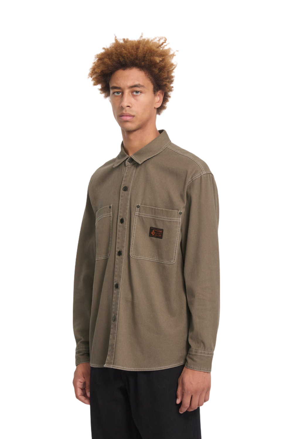 Volcom Levelstone Mens Shirt Earth