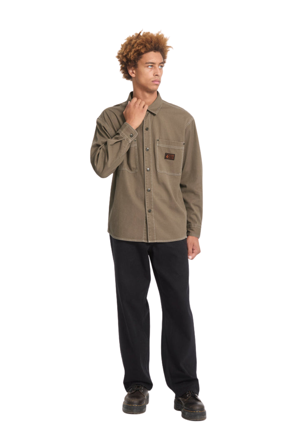 Volcom Levelstone Mens Shirt Earth