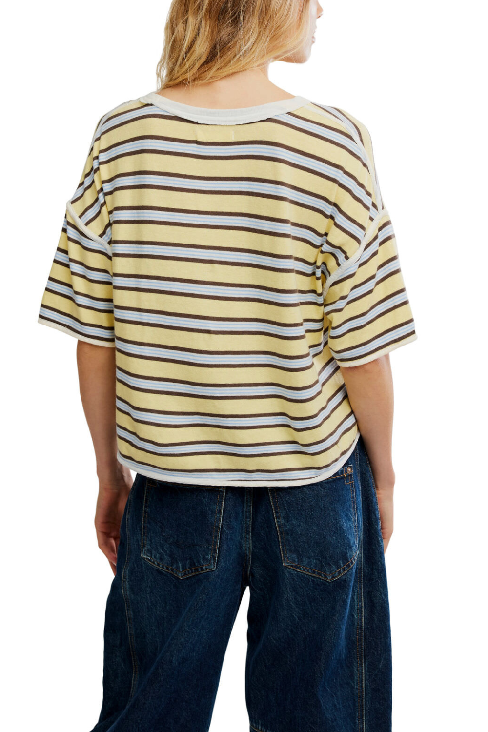 Free People Clean Rugby T-Shirt Yellow Combo