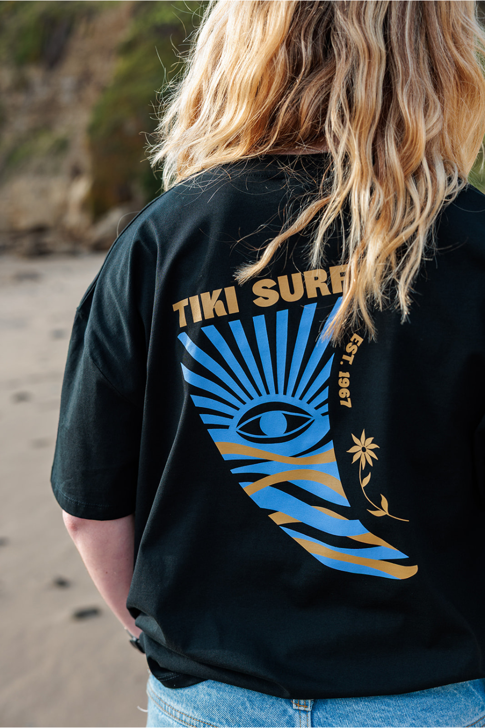 Tiki Fin Womens T-Shirt Black